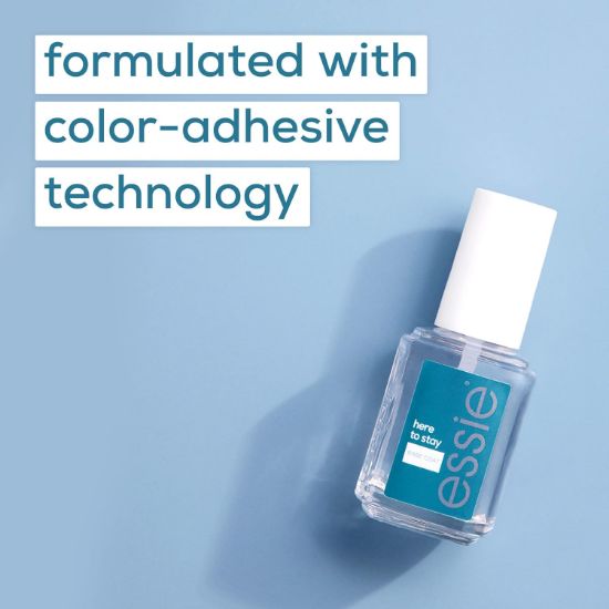 Picture of essie salon quality nail care, vegan formula, clear base coat, Here To Stay, 0.46 fl oz