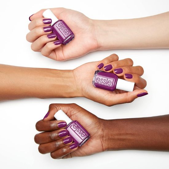 Picture of essie nail polish, Set The Tiki Bar High, summer 2022 collection, deep purple, 8-free vegan, 0.46 fl oz
