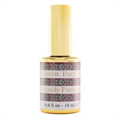 Picture of DND DC Platinum Glitter LED/UV Gel Polish - 0.6oz - Burgundy