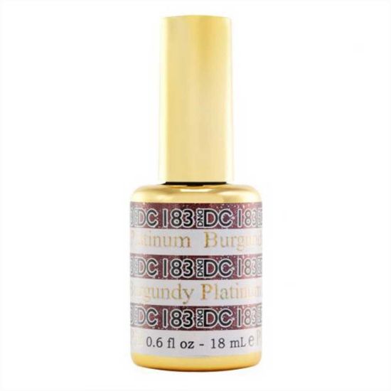 Picture of DND DC Platinum Glitter LED/UV Gel Polish - 0.6oz - Burgundy