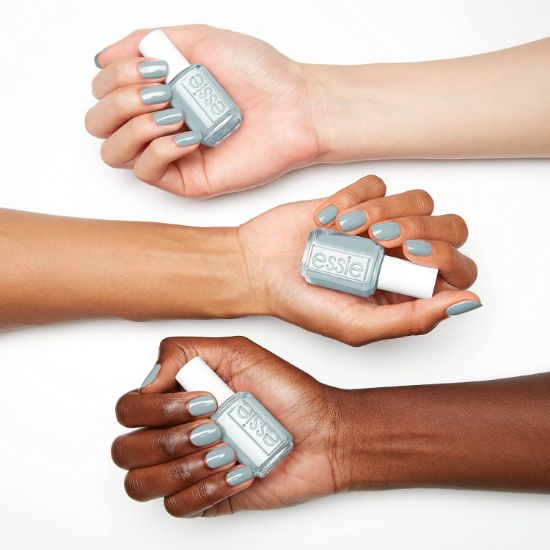 Picture of essie nail polish, limited edition spring 2022 collection, pastel blue nail color with a cream finish, 8-free vegan formula, flight of fantasy, 0.46 fl oz
