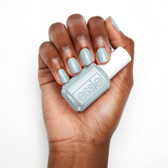 Picture of essie nail polish, limited edition spring 2022 collection, pastel blue nail color with a cream finish, 8-free vegan formula, flight of fantasy, 0.46 fl oz
